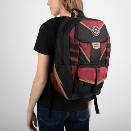 The Flash Black and Maroon Backpack